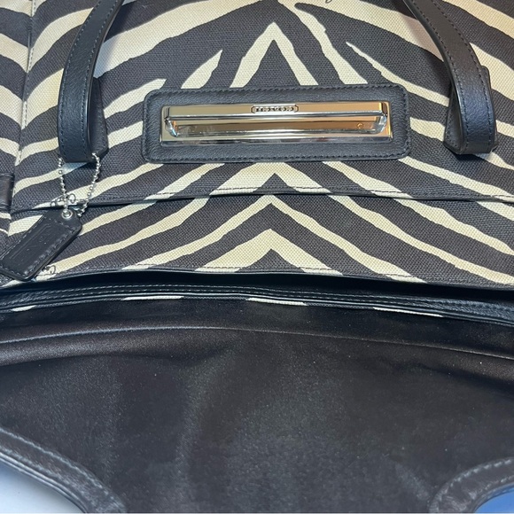 Coach Taylor Zebra Flap Satchel - Picture 10 of 14